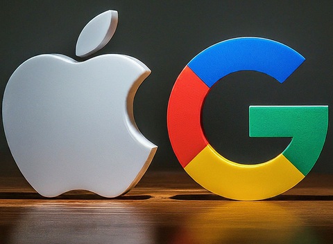 Hai hãng công nghệ khổng lồ là Apple và Google đang thương thảo một thỏa thuận mới về AI - Ảnh do AI vẽ Hai hãng công nghệ khổng lồ là Apple và Google đang thương thảo một thỏa thuận mới về AI - Ảnh do AI vẽ
