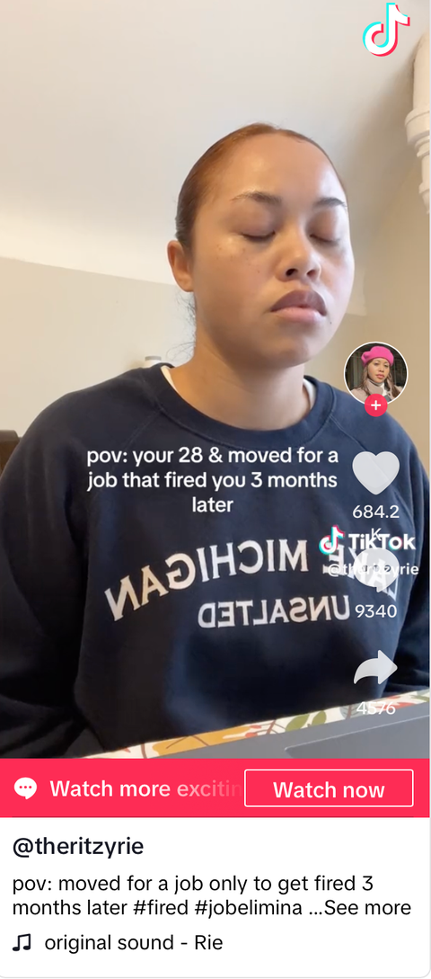 Tranh cãi khi hàng loạt gen Z lén quay phim cảnh bị sa thải- Ảnh 3. Một cô gái chia sẻ video ghi lại cảnh mình bị sa thải trên TikTok - Ảnh: Telegraph