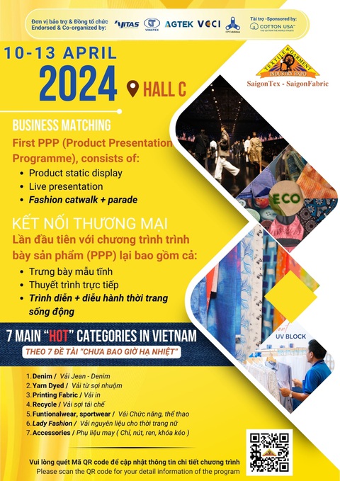 Triển lãm quốc tế Dệt & May 2024 tại SECC- Ảnh 2. Nhiều sự kiện hấp dẫn và bổ ích về chuyên môn tại triển lãm SaigonTex 2024