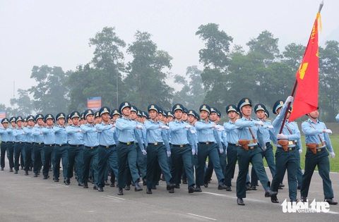 Hợp luyện diễu binh, diễu hành kỷ niệm 70 năm Chiến thắng Điện Biên Phủ- Ảnh 6. Khối sĩ quan phòng không - không quân