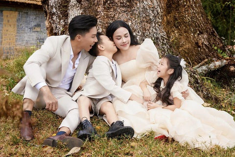 Chồng cũ bị phạt, 'O Sen' Ngọc Mai được minh oan- Ảnh 3. Hiện Ngọc Mai có tổ ấm hạnh phúc bên Quốc Nghiệp và hai con.