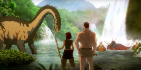 Phim hoạt hình chuyển thể từ game 'Ark: The Animated Series' bất ngờ xuất hiện trên Paramount+- Ảnh 4. Cô phải học cách sống sót cùng với những đồng minh mới.