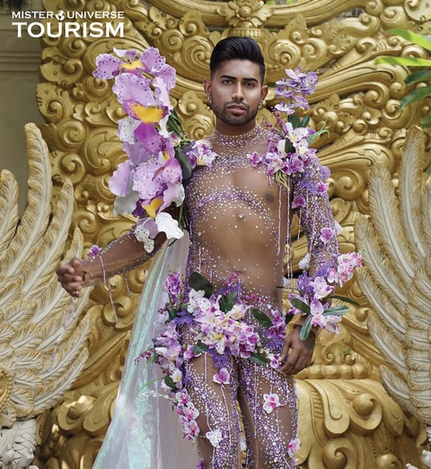 Bộ trang phục dân tộc của Singapore gây nhiều tranh cãi - Ảnh: Fanpage Mister Universe Tourism Bộ trang phục dân tộc của Singapore gây nhiều tranh cãi - Ảnh: Fanpage Mister Universe Tourism