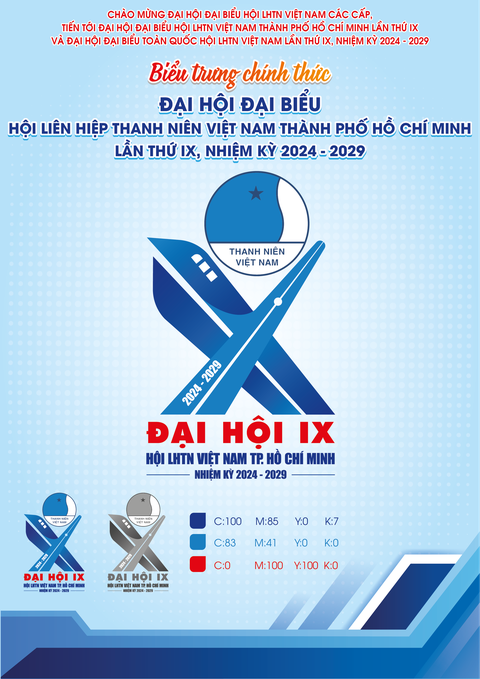 Lễ hội thanh niên TP.HCM đón hơn 50.000 lượt người tham gia và trải nghiệm- Ảnh 4. Biểu trưng chính thức của Đại hội đại biểu Hội Liên hiệp thanh niên TP.HCM lần thứ IX, nhiệm kỳ 2024 - 2029 - Ảnh: BTC