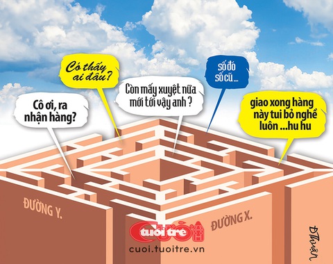 Số nhà vẫn loạn xạ sau 25 năm 'phẫu thuật thẩm mỹ'- Ảnh 1. Ma trận số nhà - Tranh biếm họa của Đức Thuận