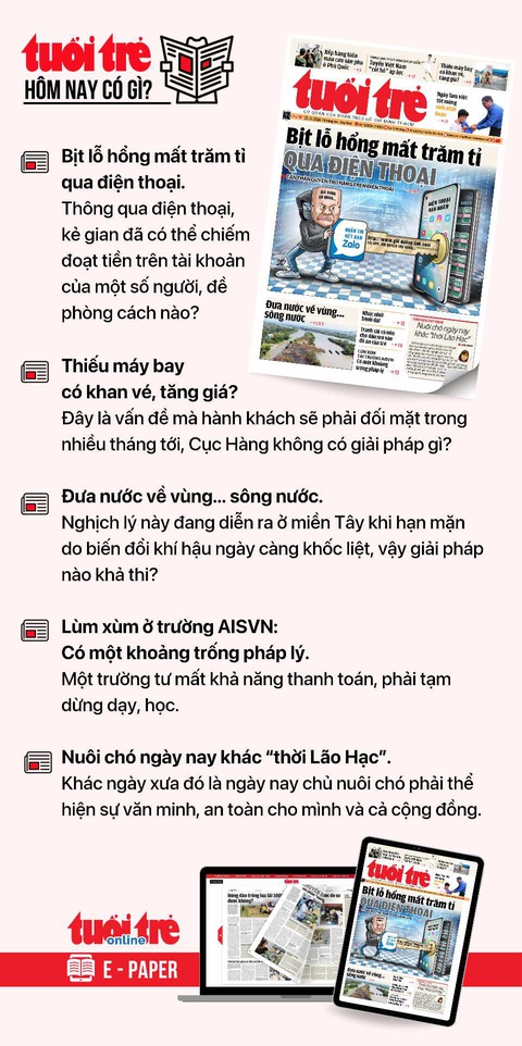 Tin tức sáng 25-3: Giá chung cư Hà Nội vẫn tăng, TP.HCM đi ngang- Ảnh 6. Tin tức chính trên Tuổi Trẻ nhật báo hôm nay 25-3. Để đọc Tuổi Trẻ báo in phiên bản E-paper, mời bạn đăng ký Tuổi Trẻ Sao TẠI ĐÂY
