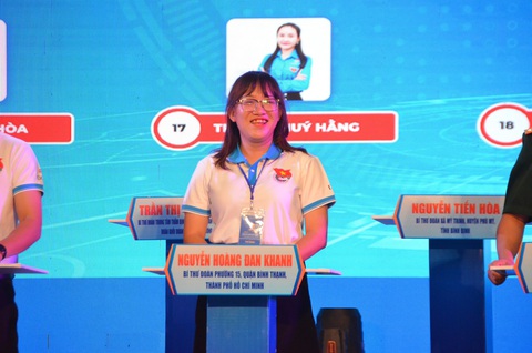 Thủ lĩnh Đoàn Nguyễn Hoàng Đan Khanh: Hãy tin vào người trẻ- Ảnh 2. Nguyễn Hoàng Đan Khanh tham gia vòng chung kết hội thi bí thư Đoàn cơ sở giỏi toàn quốc năm 2023 - Ảnh: NVCC