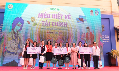 Học sinh thi tìm hiểu về tiền và bảo mật trong thanh toán- Ảnh 1. Học sinh tham dự cuộc thi tìm hiểu về tiền và bảo mật trong thanh toán - Ảnh: SBV