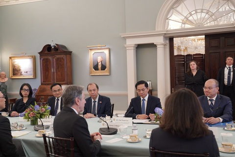 Tại đối thoại, Bộ trưởng Bùi Thanh Sơn nhất trí với Ngoại trưởng Antony Blinken về ý nghĩa của cơ chế Đối thoại thường niên cấp Bộ trưởng Ngoại giao hai nước - Ảnh: Bộ Ngoại giao Bộ trưởng Bùi Thanh Sơn nhất trí với Ngoại trưởng Antony Blinken về ý nghĩa của cơ chế Đối thoại thường niên cấp Bộ trưởng Ngoại giao hai nước - Ảnh: Bộ Ngoại giao