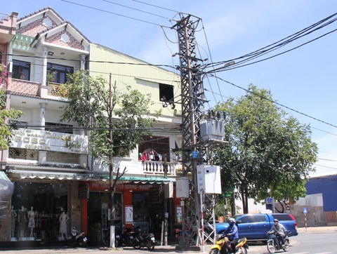Mùa nắng cần bóng mát sao lại chặt cây?- Ảnh 3. Một cây xanh ở góc đường Lê Thánh Tôn - Nguyễn Du bị chặt chỉ còn vài nhánh loe hoe