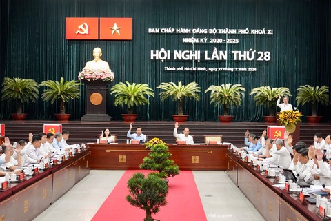 Thành ủy TP.HCM họp xem xét lập các tiểu ban chuẩn bị Đại hội Đảng lần thứ 12- Ảnh 1. Thành ủy TP.HCM họp xem xét thành lập các tiểu ban phục vụ Đại hội Đảng bộ TP.HCM - Ảnh: HỮU HẠNH