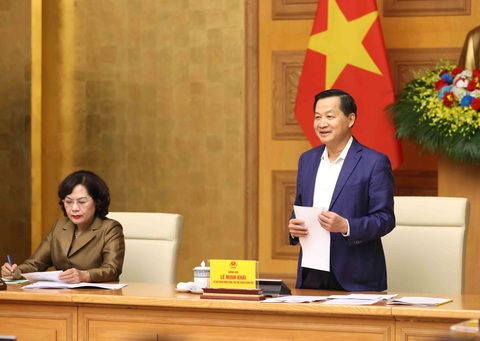 Đề xuất bỏ độc quyền vàng miếng SJC tại phiên họp hội đồng tư vấn chính sách tiền tệ- Ảnh 1. Phó thủ tướng Lê Minh Khái chủ trì phiên họp - Ảnh: VGP