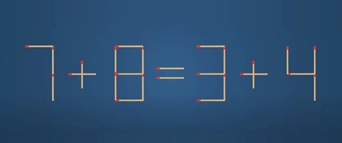 Thử tài IQ: Di chuyển một que diêm để 7+8=3+4 thành phép tính đúng- Ảnh 1.