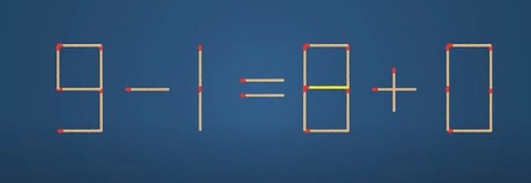 Thử tài IQ: Di chuyển một que diêm để 9+1=0+0 thành phép tính đúng- Ảnh 2.