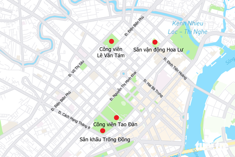 4 dự án bãi đậu xe ngầm ở TP.HCM 'đứng hình' cả chục năm giờ ra sao?- Ảnh 8. Vị trí 4 dự án bãi đậu xe ngầm ở khu vực trung tâm TP.HCM - Ảnh: PHƯƠNG NHI