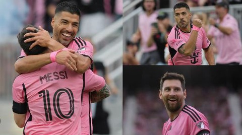 Suarez và Messi tỏa sáng giúp Inter Miami thắng '5 sao'- Ảnh 1. Messi và Suarez đã tỏa sáng giúp Inter Miami thắng đậm - Ảnh: Goal.com