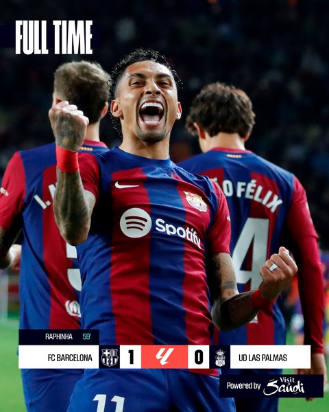 Tin tức thể thao sáng 31-3: Những phút bù giờ điên rồ ở trận hòa Brentford - Man United- Ảnh 2. Cầu thủ Barcelona ăn mừng chiến thắng 1-0 trước Las Palmas - Ảnh: Getty