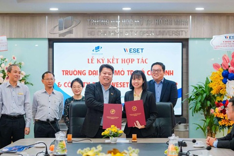 WESET ký kết với Trường đại học Mở TP.HCM phát triển năng lực sinh viên- Ảnh 1. WESET ký kết với Trường đại học Mở TP.HCM.