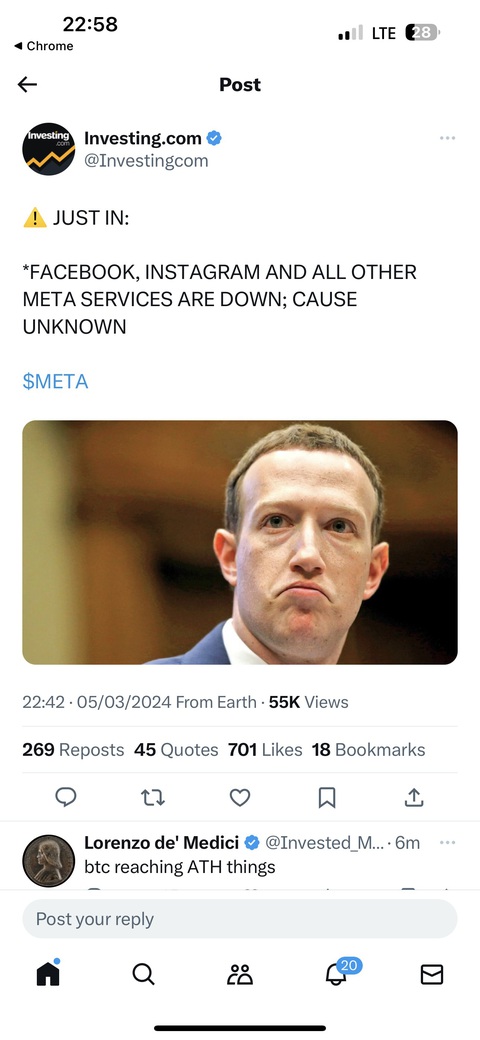 Facebook sập tại Việt Nam và nhiều nước- Ảnh 2. Người dùng quốc tế cũng liên tục báo cáo về tình trạng không thể vào được Facebook