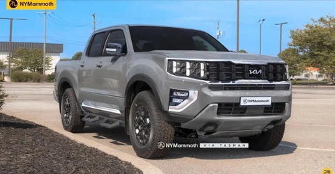 Kia ấn định tên Tasman cho bán tải mới, cạnh tranh Ford Ranger- Ảnh 4. Dự đoán thiết kế hoàn chỉnh của Kia Tasman - Ảnh: NYMammoth