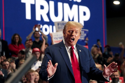 Ông Trump thắng ở North Dakota, giành trọn 29 phiếu đại biểu- Ảnh 1. Cựu tổng thống Mỹ Donald Trump, ứng viên tranh cử tổng thống 2024 của Đảng Cộng hòa - Ảnh: REUTERS