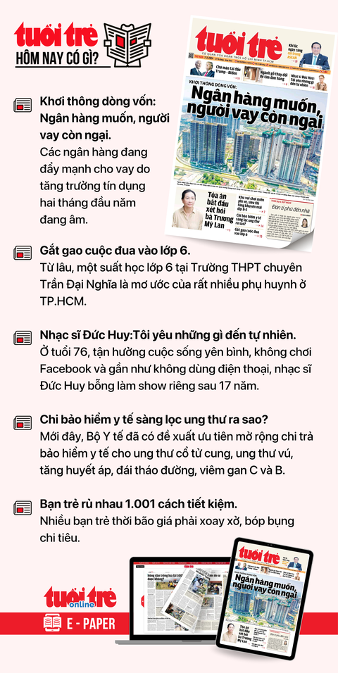 Tin tức chính trên Tuổi Trẻ nhật báo hôm nay 7-3. Để đọc Tuổi Trẻ báo in phiên bản E-paper, mời bạn đăng ký Tuổi Trẻ Sao TẠI ĐÂY Tin tức chính trên Tuổi Trẻ nhật báo hôm nay 7-3. Để đọc Tuổi Trẻ báo in phiên bản E-paper, mời bạn đăng ký Tuổi Trẻ Sao TẠI ĐÂY