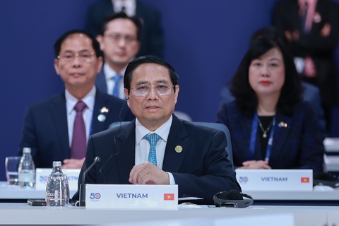 Thủ tướng đề xuất ASEAN và Úc tăng gấp đôi kim ngạch thương mại trong 10 năm- Ảnh 3. Thủ tướng Phạm Minh Chính nêu một loạt đề xuất nhằm tăng cường hợp tác ASEAN - Úc, vì hòa bình và lợi ích của hai bên cũng như quốc tế - Ảnh: NHẬT BẮC