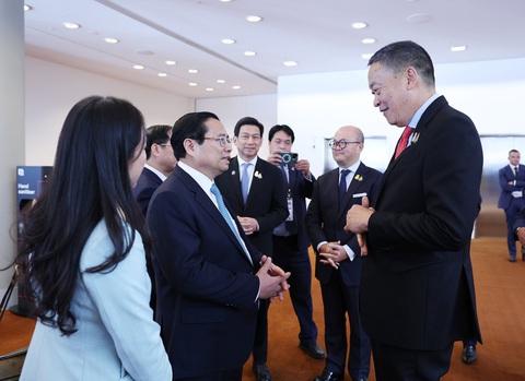 Hai ngày, Thủ tướng Phạm Minh Chính gặp tất cả lãnh đạo dự hội nghị ASEAN - Úc- Ảnh 4. Thủ tướng Phạm Minh Chính gặp Thủ tướng Thái Lan Srettha Thavisin - Ảnh: DƯƠNG GIANG