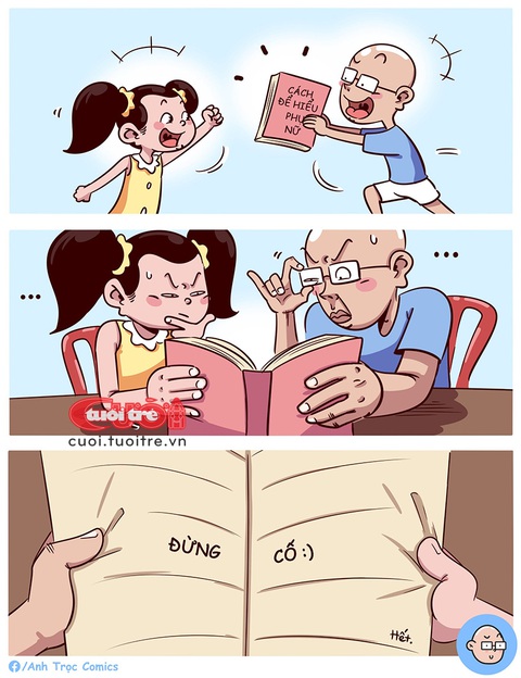 Bí kíp nhìn thấu tâm can phụ nữ- Ảnh 1. Bí kíp nhìn thấu tâm can phụ nữ - Tranh: Anh Trọc Comics