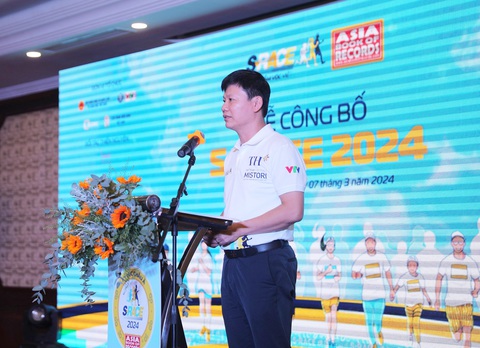 Ông Nguyễn Thanh Đề, Vụ trưởng Vụ Giáo dục Thể chất phát biểu tại Lễ công bố S-Race 2024 Ông Nguyễn Thanh Đề, vụ trưởng Vụ Giáo dục Thể chất, phát biểu tại lễ công bố S-Race 2024