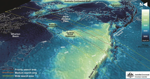 Sau một cuộc khảo sát đo độ sâu kéo dài trên 208.000 km vuông đáy đại dương, một cuộc tìm kiếm dưới nước mới diễn ra từ tháng 10-2014 đến tháng 6-2015 - Ảnh: 9NEWS.COM.AU Sau cuộc khảo sát đo độ sâu kéo dài trên 208.000km2 đáy đại dương, một cuộc tìm kiếm dưới nước mới diễn ra từ tháng 10-2014 đến tháng 6-2015 - Ảnh: 9NEWS.COM.AU