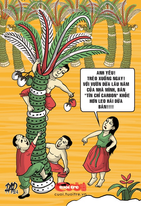 Tranh dân gian hứng... tín chỉ carbon- Ảnh 1. Tranh dân gian hứng... tín chỉ carbon - Tranh: DAD