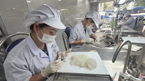 Phải cho thế giới biết chất lượng yến sào Cần Giờ- Ảnh 1. Xử lý, sơ chế tổ yến sau khi thu hoạch tại một doanh nghiệp sản xuất yến sào ở huyện Cần Giờ, TP.HCM - Ảnh: N.TRÍ