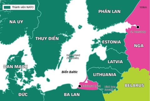 Biển Baltic thành 'hồ' NATO, Nga có thể thoát vây ra sao?- Ảnh 2. Biển Baltic thành "hồ NATO" - Nguồn: Financial Times - Dữ liệu: BÌNH AN - Đồ họa: TUẤN ANH