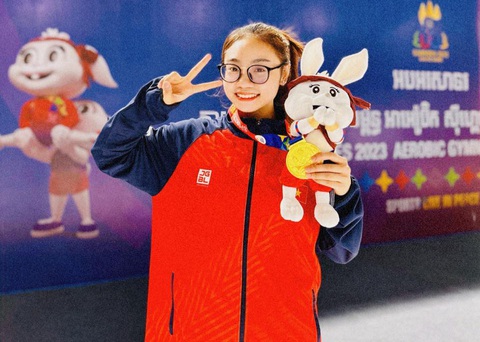 Nhà vô địch aerobic châu Á Trần Hà Vi dương tính với doping, bị cấm thi đấu 2 năm- Ảnh 1. VĐV aerobic Trần Hà Vi dính doping, phải nghỉ thi đấu 2 năm - Ảnh: FBNV
