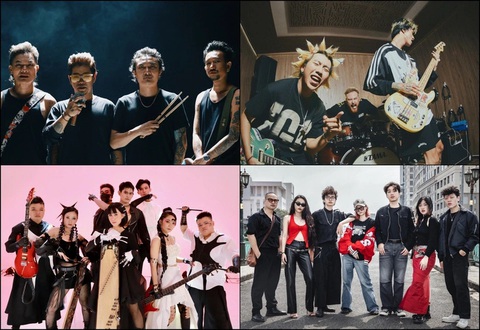 Cháy với rock đến tận đêm khuya- Ảnh 1. Những ban nhạc có mặt tại VNLE Concert - Just Rock Microwave, 7UPPERCUTS, Nam Tộc, Nhân Dạng... - Ảnh: NVCC