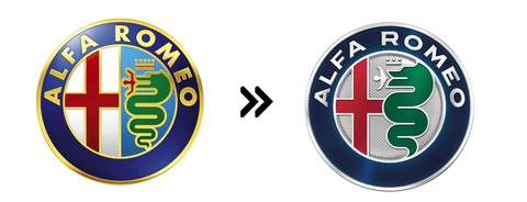 Hàng chục hãng xe đổi logo, đơn giản hóa về dạng 2D- Ảnh 1. Alfa Romeo (2015): Biểu tượng chữ thập và con rắn của thương hiệu Ý gần như không đổi trong 114 năm trước đây. Tuy vậy, tới năm 2015, họ quyết định làm mới mình với biểu tượng mới đơn giản hơn đáng kể. Phần viền và dòng chữ vàng biểu trưng được hãng sử dụng từ năm 1982 bị loại bỏ, thay vào đó là viền bạc và logo đi kèm phẳng - Ảnh: Motor1
