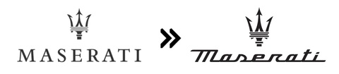 Hàng chục hãng xe đổi logo, đơn giản hóa về dạng 2D- Ảnh 9. Maserati (2020): Maserati đã đơn giản hóa logo một lần vào năm 2015 và tới 2020 lại làm... ngược lại. Giao diện phông chữ mới trong logo nhìn phức tạp hơn đáng kể, biểu tượng đinh ba phía trên cũng được làm chi tiết hơn - Ảnh: Motor1