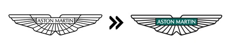 Hàng chục hãng xe đổi logo, đơn giản hóa về dạng 2D- Ảnh 14. Aston Martin (2022): Đôi cánh biểu tượng của Aston Martin thực tế không có nhiều thay đổi từ thập niên 1930 tới nay. Vào năm 2022, hãng đơn giản hóa biểu tượng này với đường nét xung quanh ít và đơn giản hơn, nhưng bù lại dòng chữ Aston Martin được nhấn mạnh hơn - Ảnh: Motor1