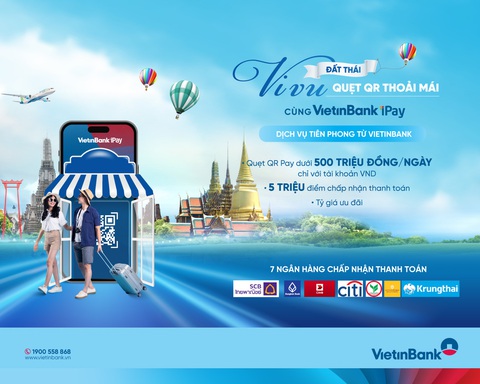 Đến Thái Lan vẫn thanh toán được bằng tài khoản mở tại VietinBank- Ảnh 1. Khách hàng có tài khoản VietinBank dễ dàng thanh toán tại 5 triệu điểm chấp nhận thanh toán bằng mã QR Pay ở Thái Lan - Ảnh: VTB