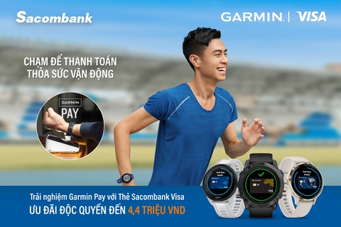 Sacombank kết nối thanh toán với Garmin Pay- Ảnh 1. Sacombank kết nối thanh toán với Garmin Pay - Ảnh: Sacombank