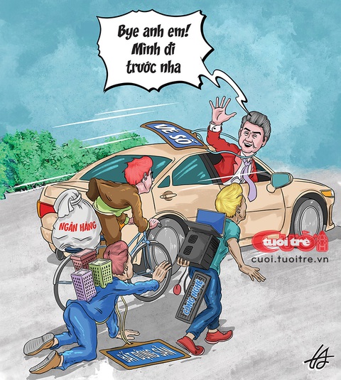 Mọi thứ đóng băng, mình anh sôi động- Ảnh 1. Mọi thứ đóng băng, mình anh sôi động - Tranh biếm họa của Nguyễn Tuấn Anh