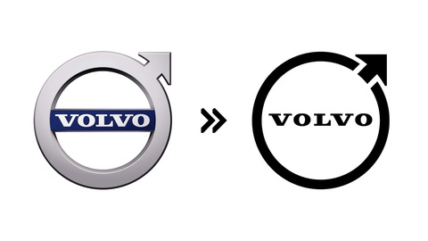 Hàng chục hãng xe đổi logo, đơn giản hóa về dạng 2D- Ảnh 32. Volvo (2021): Volvo lặng lẽ cập nhật logo của mình vào năm 2021 với phong cách phẳng gọn gàng và đơn giản hơn. Ngoài ra, họ cũng bỏ luôn phần khối bao quanh dòng chữ Volvo trước đây - Ảnh: Motor1