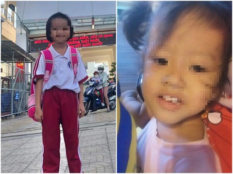 Đã giải cứu thành công hai bé gái bán kẹo bị dẫn dụ gần phố đi bộ Nguyễn Huệ- Ảnh 1. Cháu Nguyễn Kiều T.M (trái) và cháu Lê Hoàng T.L (bìa phải) - Ảnh do chị Nguyễn Thị Chi cung cấp