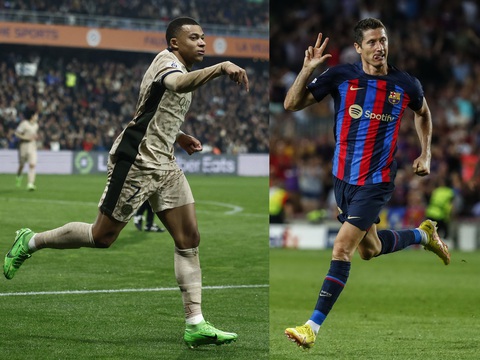 Đi tìm ứng viên vô địch Champions League- Ảnh 1. Mbappe (trái) và Lewandowski, ai sẽ thắng trong cuộc so tài này? -Ảnh: Reuters