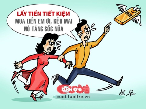 Giá vàng làm gia tăng hội chứng FOMO- Ảnh 1. Giá vàng làm gia tăng hội chứng FOMO - Tranh: Hữu Lộc