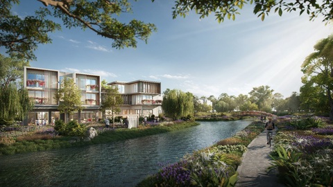 Titan Luxury được 'chọn mặt gửi vàng', trở thành đối tác phân phối của Ecopark tại miền Nam- Ảnh 6. Ecovillage Saigon River với những căn biệt thự trước là quảng trường, sau nhà là sông nội khu - Ảnh: E.C.P.