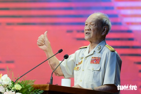 Rưng rưng ngày gặp lại chiến sĩ Điện Biên năm xưa- Ảnh 2. Đại tá Nguyễn Hữu Tài - nguyên chủ nhiệm chính trị Trung đoàn 209, Đại đoàn 312 trong chiến dịch Điện Biên Phủ - Ảnh: NAM TRẦN