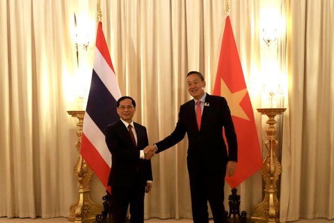 Bộ trưởng Bùi Thanh Sơn gặp Thủ tướng Thái Lan Srettha Thavisin ngày 11-4 nhân chuyến thăm Thái Lan - Ảnh: BỘ NGOẠI GIAO Bộ trưởng Bùi Thanh Sơn gặp Thủ tướng Thái Lan Srettha Thavisin ngày 11-4 nhân chuyến thăm Thái Lan - Ảnh: BỘ NGOẠI GIAO