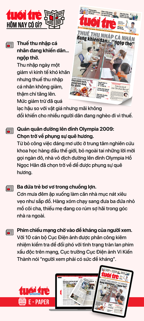 Tin tức chính trên Tuổi Trẻ nhật báo hôm nay 12-4. Để đọc Tuổi Trẻ báo in phiên bản E-paper, mời bạn đăng ký Tuổi Trẻ Sao TẠI ĐÂY